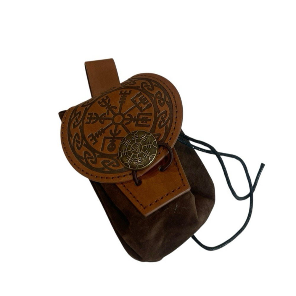 Renaissance Medieval Leather and Suede Pouch Only for Belt - Picture 3 of 5